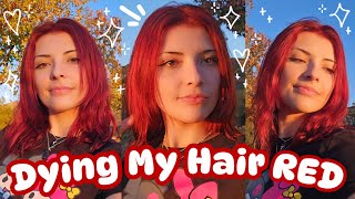 ‧₊˚🍂 Dying my hair PERMANENT COPPER RED at Home 🧡 LOreal HiColor and Ion Permanent Hair Dye 🍄˚₊‧ [upl. by Franzoni]