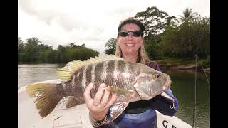 Yippykiyay fishes Baia Lodge New Britain for Black and Spot Tail Bass [upl. by Imac]