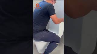 How to install toilet 🚽professionalplumbing plumbingtoiletinstalltoilet [upl. by Nirhtak117]