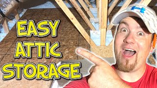 HOW TO MAKE EASY DIY STORAGE SPACE IN YOUR ATTIC FOR 200 [upl. by Storm]