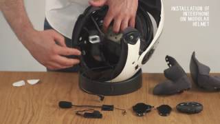 Interphone Tutorial 2 How to Install Intercom on Modular Helmet [upl. by Nallac588]