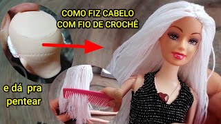 como fazer cabelo de boneca com fio de crochê [upl. by Tisbee]