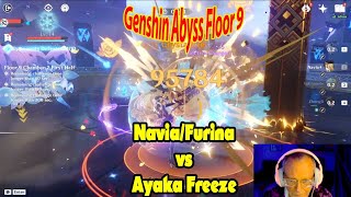 Genshin Abyss Floor 9 with Navia and Ayaka [upl. by Ellehsor]