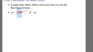 Undergraduate Control Theory Lecture 7 part 3 [upl. by Verene]