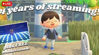 5 FREE treasure islands amp 4 year streamaversary in animal crossing new horizons [upl. by Desmund269]