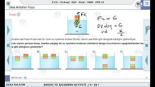 10 Sınıf Fizik  Basınç ve Kaldırma Kuvveti  7 🔩 [upl. by Aidne]