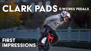 BEST EUC PEDALS  First Impressions  Clark Pads E Works Pedals [upl. by Shannan]