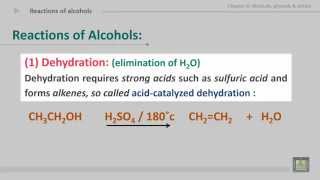 Organic Chemistry  U6L3  Reactions of alcohols 1 [upl. by Fairlie]