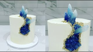 Crystal geode cake  Cake decorating tutorials  Sugarella Sweets [upl. by Anirbac520]