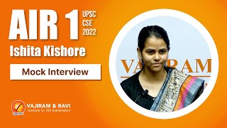 Ishita Kishore AIR 1 Interview  UPSC CSE 2022 IAS  Vajiram amp Ravi [upl. by Farlay]