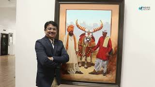 Rajendra Patil amp Jomh Douglas inaugurates Vinay B Potdar art Exhibition Divine forms of Bholanath [upl. by Cirda]