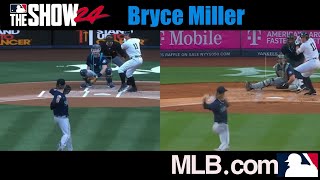 ⚾️ Bryce Miller  MLB the Show 24 vs Real Game Pitching Motion [upl. by Naor]