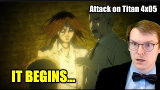 DECLARATION OF WAR  GERMAN watches Attack on Titan 4x05  BLIND REACTANALYSIS [upl. by Enelec]