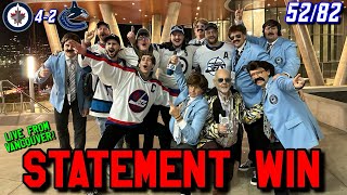 Jets Game Reaction 202324 5282 WPG4 VAN2 Win —VICTORY IN VANCOUVER— [upl. by Ardnuahsal156]