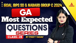 IRDAI Grade A IBPS SO 2024  General Awareness Most Expected Questions 25  GA By Pinky Yadav [upl. by Natlus378]