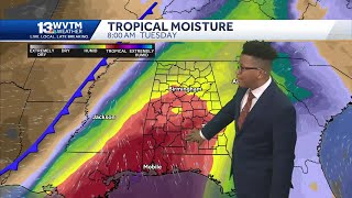 Tropical Storm Sara will send tropical moisture to Alabama Georgia and Mississippi next week br [upl. by Aisanahta]