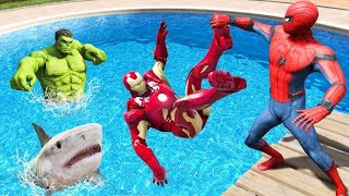 😱 GTA 5 SpiderMan Iron Man amp Hulk TThorlaGamer [upl. by Hairahs]