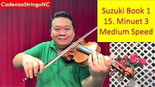 Minuet 3  Medium Speed  Suzuki Violin Book 1 [upl. by Lewej358]