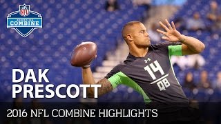 Dak Prescott Mississippi State QB  2016 NFL Combine Highlights [upl. by Ghiselin]