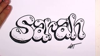 Graffiti Writing Sarah Name Design 36 in 50 Names Promotion  MAT [upl. by Nedyah]