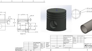 Learn how to design Piston and Gudgeon pin in solidworks [upl. by Alleinnad367]