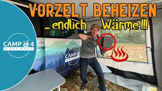 Vorzelt beheizen Camping im Herbst und Wintercamping mit Heizgerät [upl. by Sorodoeht]