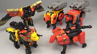 TRANSFORMERS PREDAKING COMBINE DIVEBOMB HEADSTRONG RAMPAGE RAZORCLAW TOROX [upl. by Hannahs]