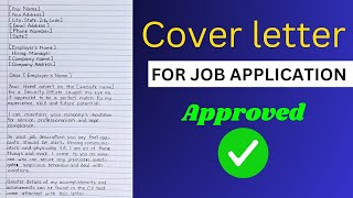 Cover letter for job application 2024 [upl. by Eelah]