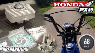 PRÉPARATION Honda PX50 kit 70cc [upl. by Ahsuatan]