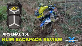 Klim Arsenal 15L backpack review ︱Cross Training Enduro [upl. by Leinehtan408]