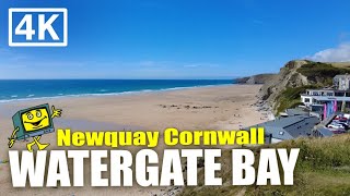 WATERGATE BAY Newquay Cornwall UK July 2022  4K Walking Tour  Home of Boardmasters Festival [upl. by Atsillak]