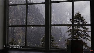 Heavy Rainfall on Glass Pane  Thunderstorm Sounds for Restful Sleep amp Relaxing Focus [upl. by Enomyar394]