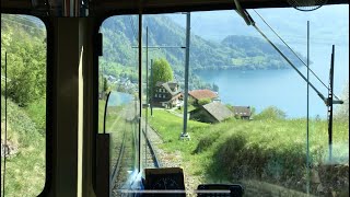 Rigi Bahnen  Zahnradbahn 1140 Rigi Kaltbad First  Vitznau Station [upl. by Aiz599]