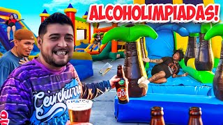 ALCOHOLIMPIADAS CON INFLABLE GIGANTE  se pusieron bien PEDOS 😂 [upl. by Drugi10]