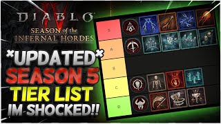 Season 5 Tier List UPDATED For Diablo 4 [upl. by Alien52]