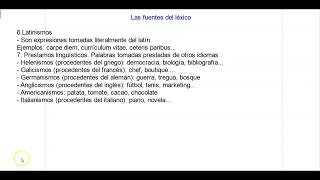 Temas claves de lengua para pruebas de acceso grado superior y mayores de 25 las fuentes del léxico [upl. by Ridan]