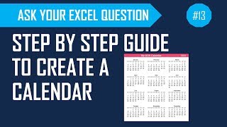 Create an annual Calendar in Excel  Step by Step Tutorial [upl. by Niwdla957]