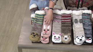 MUK LUKS Critter Cabin Socks with Furpa Lining Set of Two on QVC [upl. by Sharline]