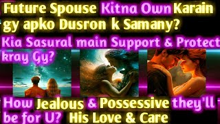 pick a card who is your future spouse nature possessive how he own you inlaws tarot hindi reading [upl. by Esilrac]