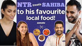 RRR Hero NTR amp Sahiba Bali Try His Favourite Food  Andhra amp Hyderabadi Feast  Zomato  REACTION [upl. by Siouxie]