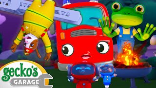 Firefighting with Dandy The Dog  Geckos Garage  Trucks For Children  Cartoons For Kids [upl. by Quinby]