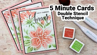 5 Minute Cards  Double Stencil Technique [upl. by Paff519]