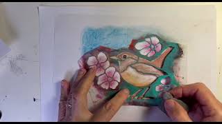 Drawing with Stencils  Frottage and Chalk Pastels [upl. by Relyks980]