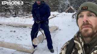 Winter Log Cabin Build on OffGrid Homestead EP3 [upl. by Arline]