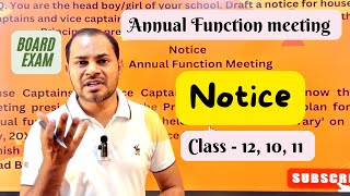 Notice 04 annual function meeting  Notice writing for class 10th and 12th [upl. by Orpah211]