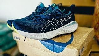 quotUnboxing the ASICS Gel Cumulus 25  Good Cushioning for Long Runsquot [upl. by Annovad]