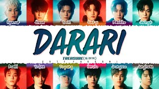 TREASURE 트레저  DARARI 다라리 Lyrics Color CodedHanRomEng [upl. by Cesaria]