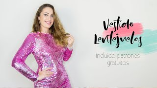 Vestido FIESTA con lentejuelas Patrones gratis en varias tallas DIY Lorena Gil [upl. by Irving]