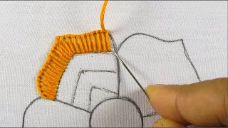 amazing buttonhole stitch variation hand embroidery flower design tutorial [upl. by Gwynne]