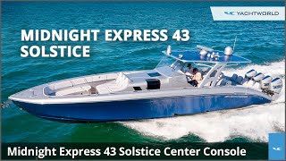 Fast Center Console 2021 Midnight Express 43 Solstice WQuad 450R Racing Engines [upl. by Elauqsap354]